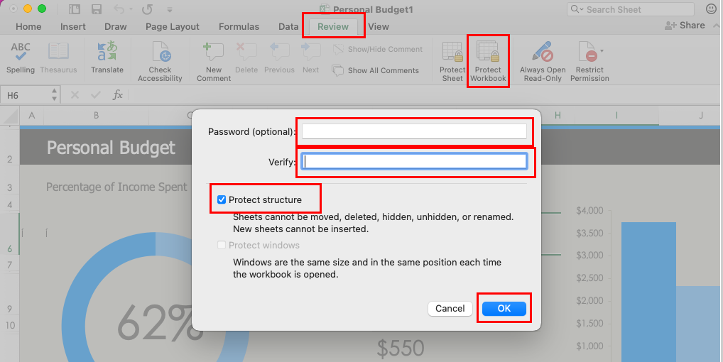 Excel-ის პაროლით დაცვა Protect Workbook-ის გამოყენებით