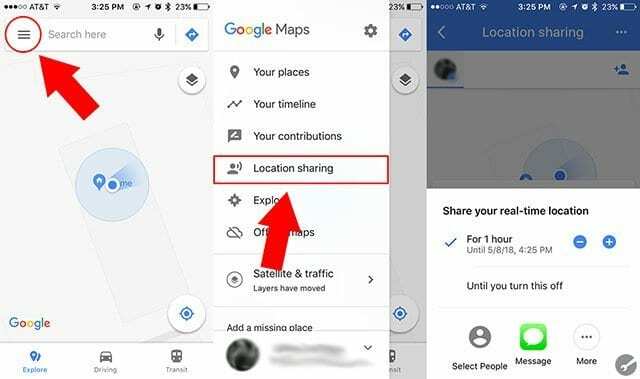 Compartir ubicación a través de Google Maps