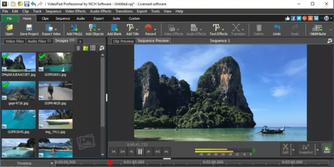 VideoPad - Software de edição de vídeo do Windows