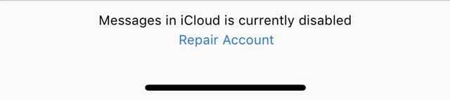 Сообщения в iCloud в настоящее время отключены ошибка