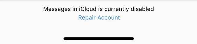 Napaka sporočil v iCloud je trenutno onemogočena