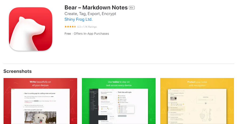 Tomando notas sobre o Bear – Markdown Notes