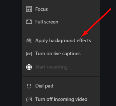 تقوم الفرق بتطبيق تأثيرات الخلفية أثناء الاجتماع