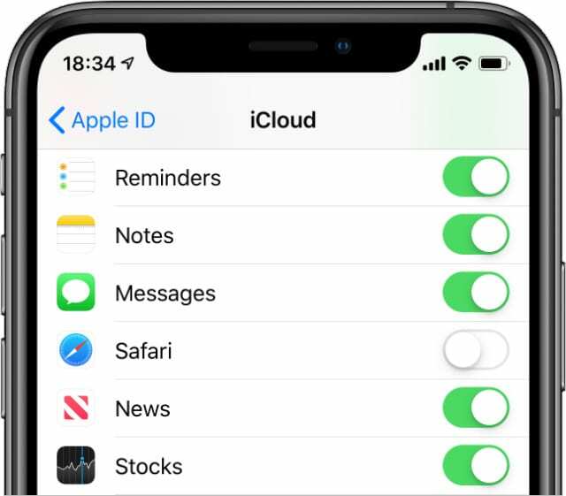 Deaktivieren Sie die iCloud Safari-Synchronisierung