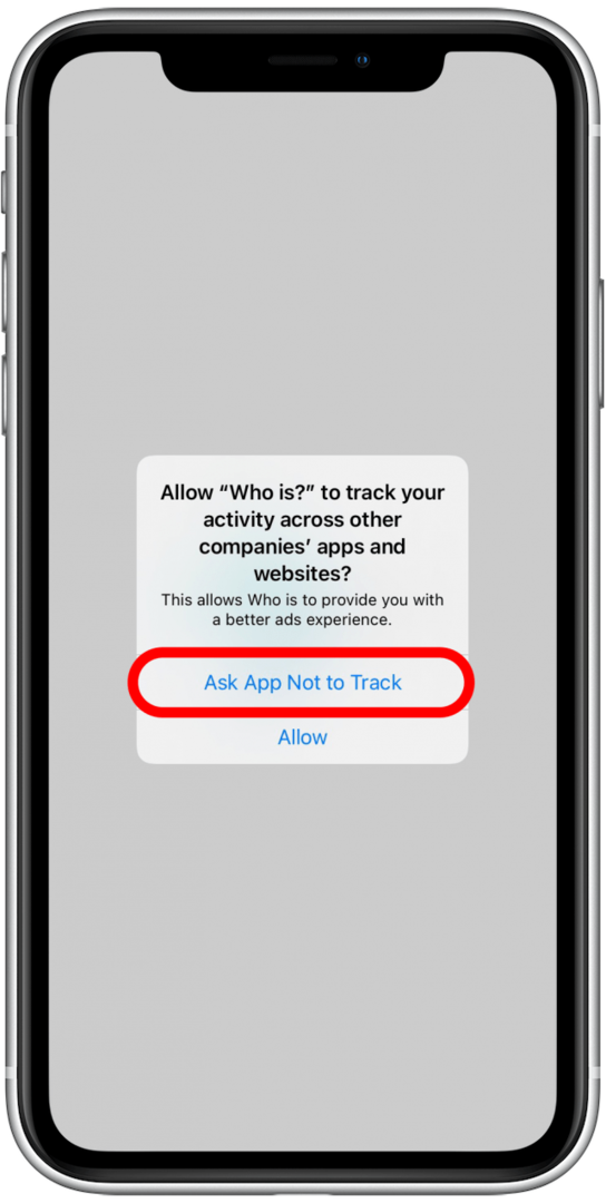 App bitten, nicht zu tracken