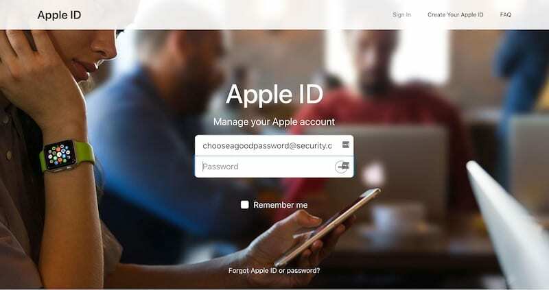 Apple ID Security - Salasana