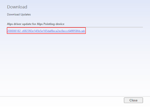 Klicken Sie auf den Download-Link, um den ALPS Pointing Device Driver zu erhalten