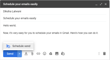 Suplanuokite el. laiškus „Gmail“.