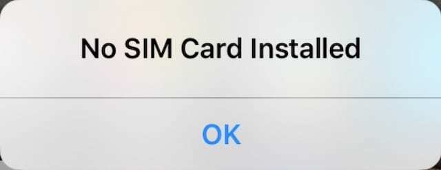 कोई सिम कार्ड स्थापित त्रुटि संदेश नहीं