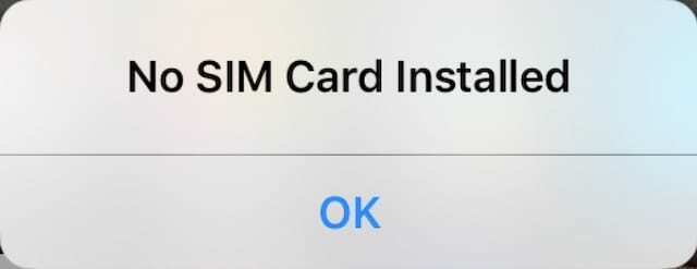 Inget SIM-kort installerat felmeddelande