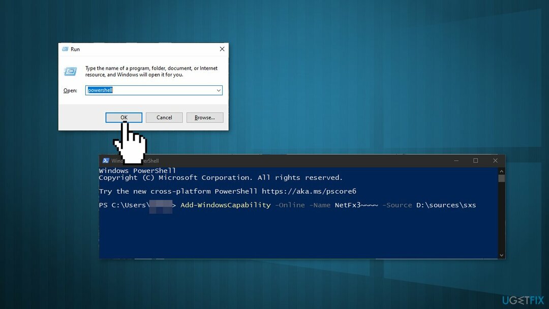 Use PowerShell para instalar .NET Framework 3.5