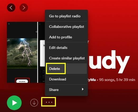 Spotify प्लेलिस्ट मिटाएं