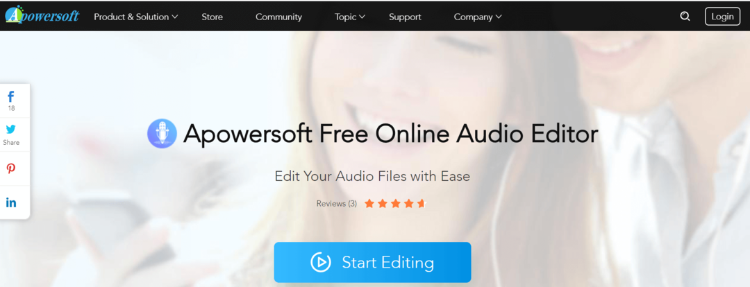 עורך אודיו מקוון בחינם של Apowersoft