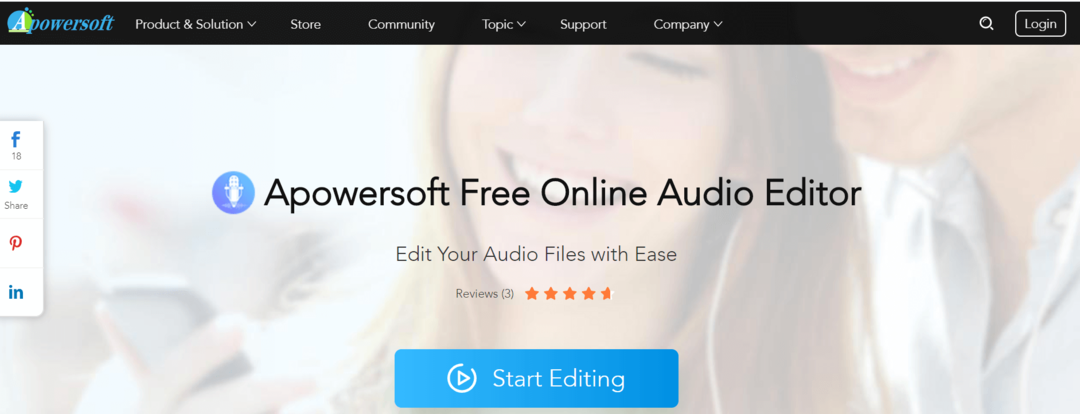 Darmowy internetowy edytor audio Apowersoft