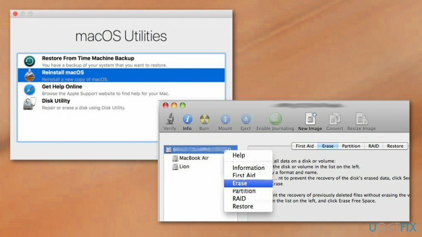 אפשרויות אתחול מחדש של MacOS