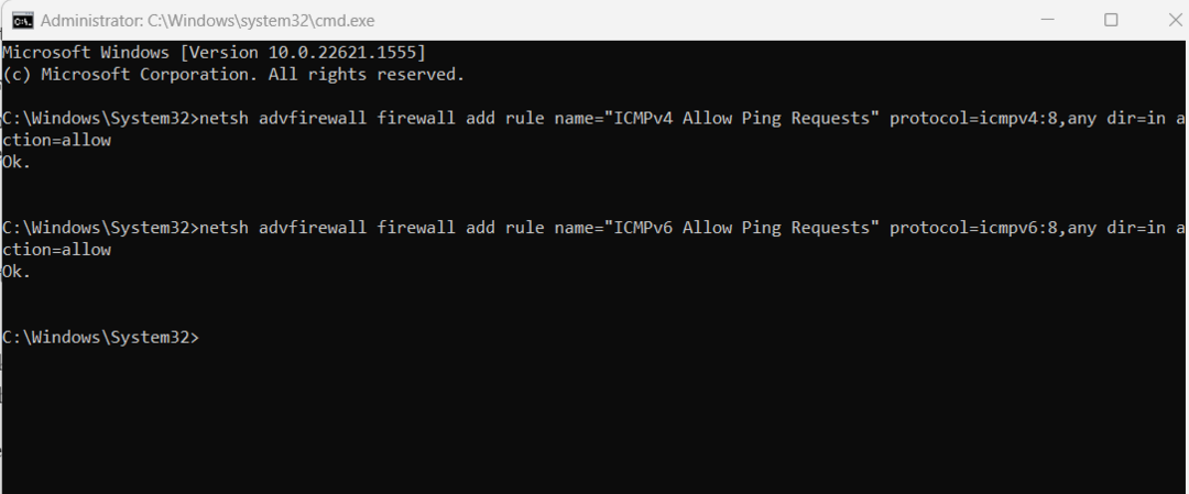 ใช้ Command Prompt เพื่ออนุญาตคำขอ ICMP Echo บน Windows 11