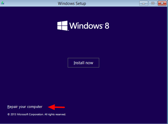 reparación de windows8