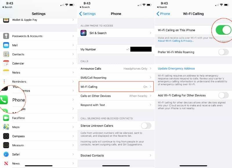 Désactiver les appels Wi-Fi sur iPhone