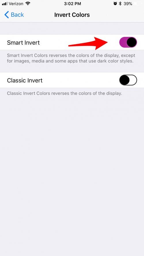hvordan å invertere farger på iphone