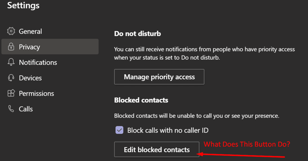 Bearbeiten blockierter Kontakte Microsoft-Teams