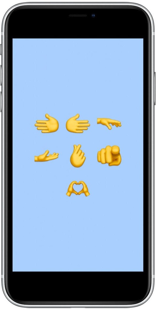 iOS 15.4 hand emoji uppdatering