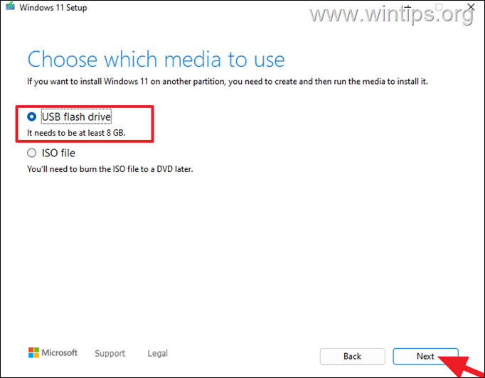 Erstellen Sie ein USB-Laufwerk für Windows 11