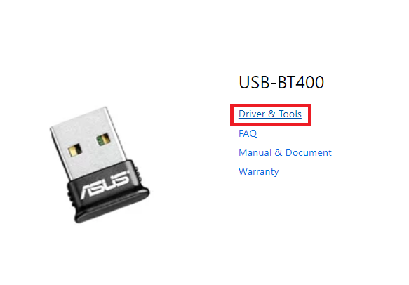 USB BT400 - Driver og værktøjer