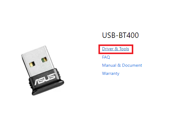 USB BT400 – tvarkyklė ir įrankiai