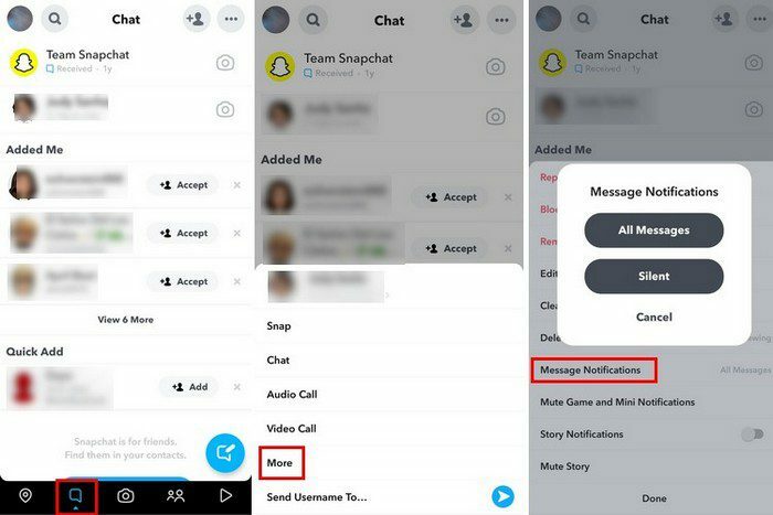 Snapchat Silenciar notificaciones de usuario