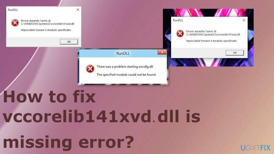 vccorelib141xvd.dll errore mancante