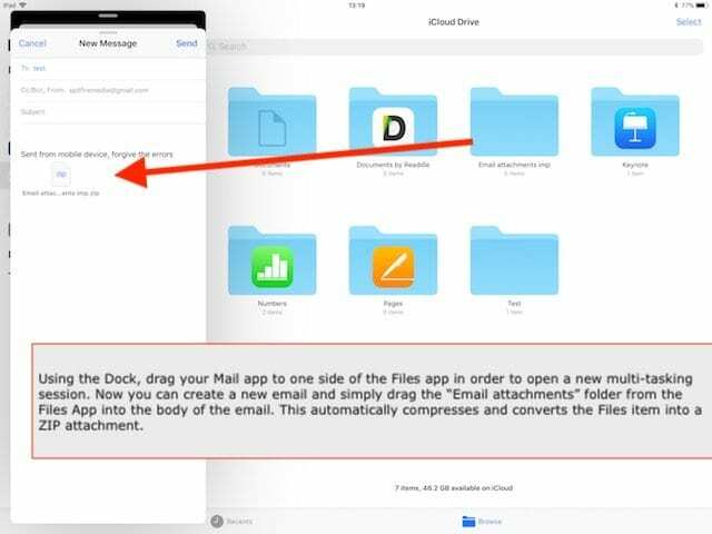 Zip ფაილების მიმაგრება IOS მეილში Files App-დან