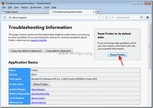 firefox - reset - wintips.org