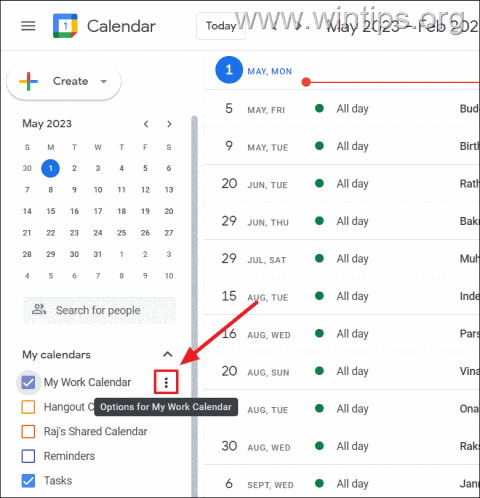 Google カレンダーを同期する Outlook.com