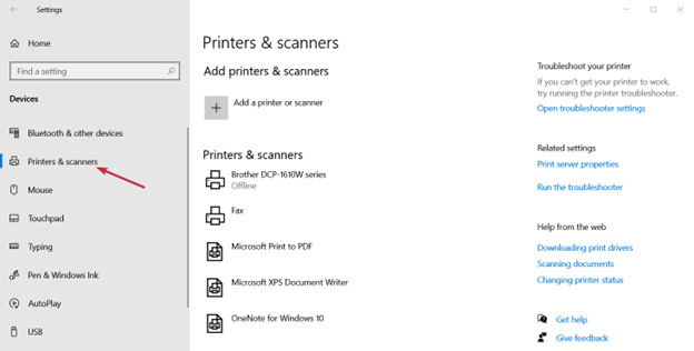 Selecteer Printers en scanners