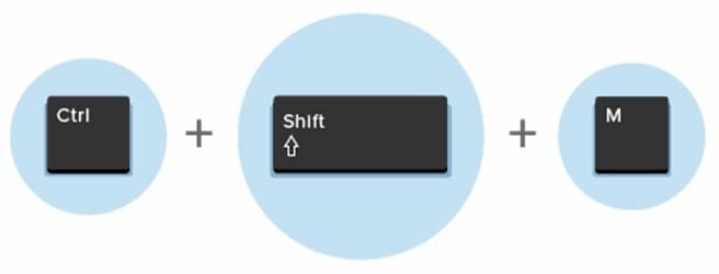 السيطرة + Shift + M.