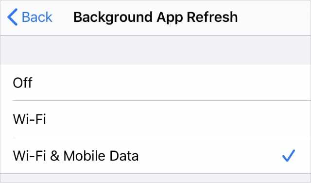 Aktualisieren Sie die Einstellungen der Hintergrund-App mit Wi-Fi und mobilen Daten