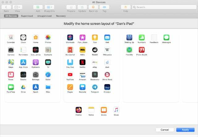 Configurator 2 ordnet Homescreen-Apps auf dem iPhone neu an
