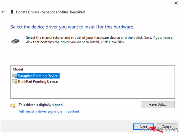 Touchpad-Einstellungen wiederherstellen Windows 10