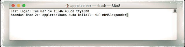 Изчистете DNS кеша на macOS Sierra и mac OS X