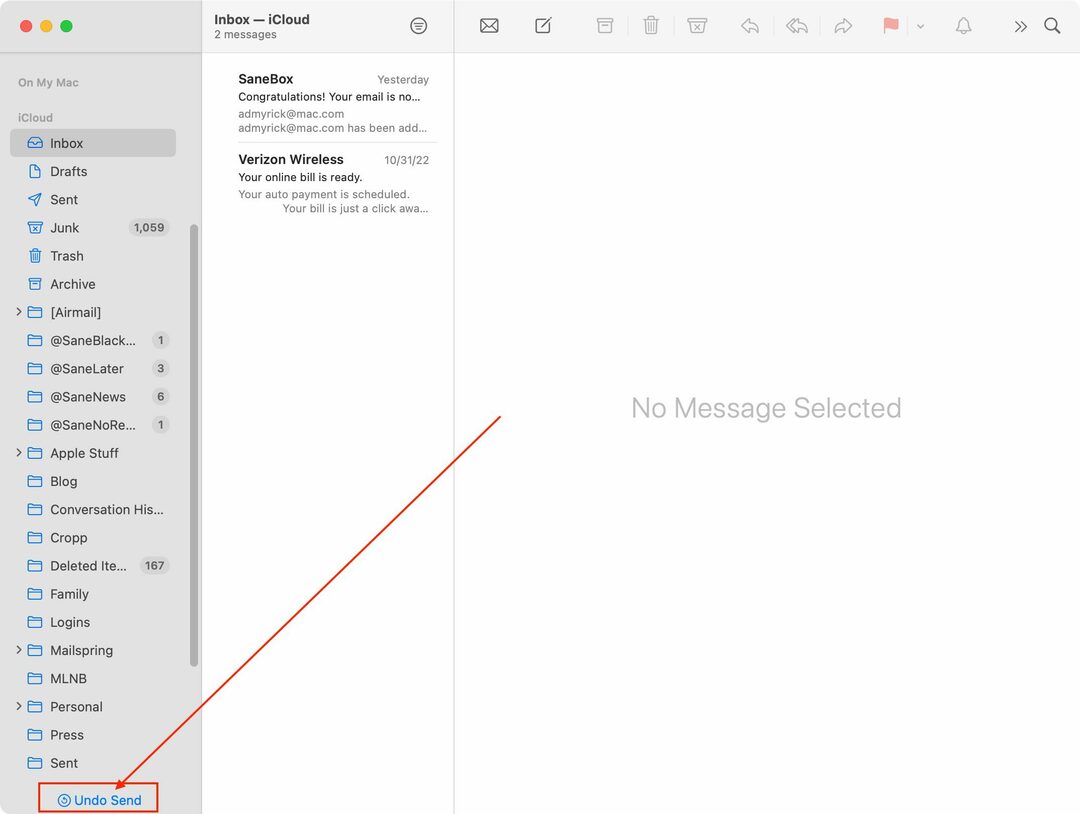 Come annullare l'invio della posta in macOS Ventura - 2