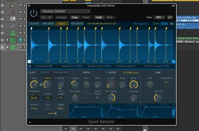 Snelle sampler in Logic Pro X