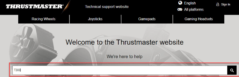 oficialus „Thrustmaster“ palaikymo puslapis