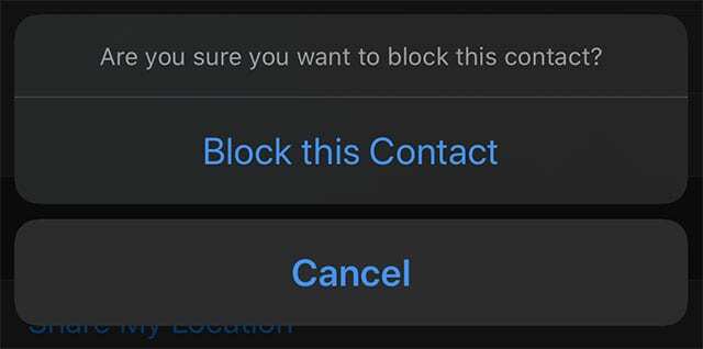 Bestätige, dass du einen Kontakt in der Mail-App blockieren möchtest