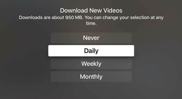 stahovat nová videa do každodenní Apple TV