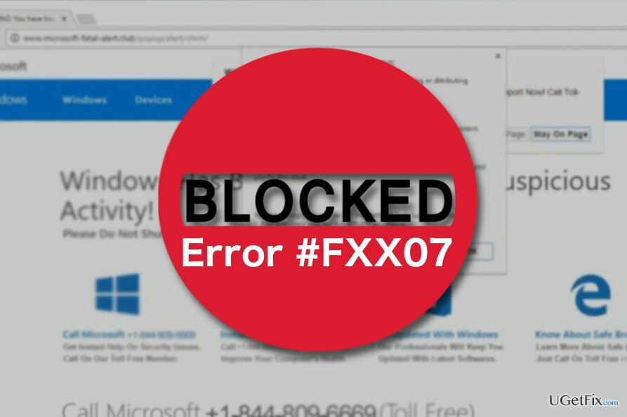 Obrázek zobrazuje chybu # FXX07
