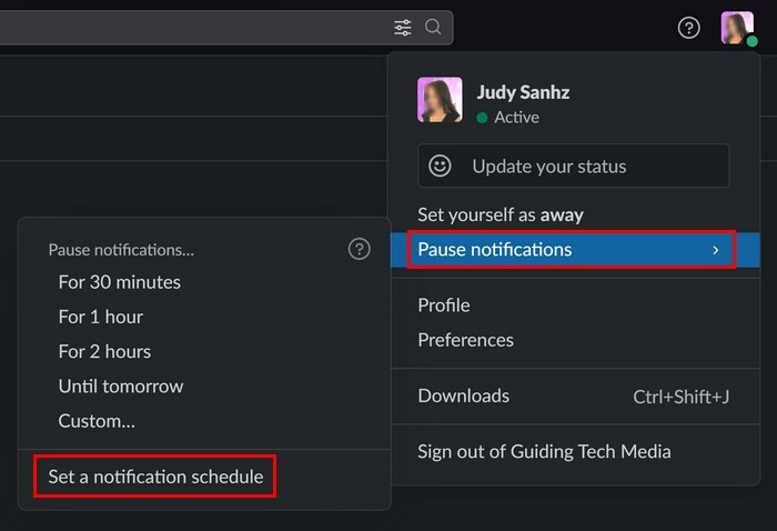 Setați notificări Programați Slack pentru Windows