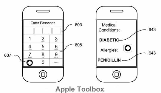 สิทธิบัตรของ Apple - การติดต่อในกรณีฉุกเฉิน 1