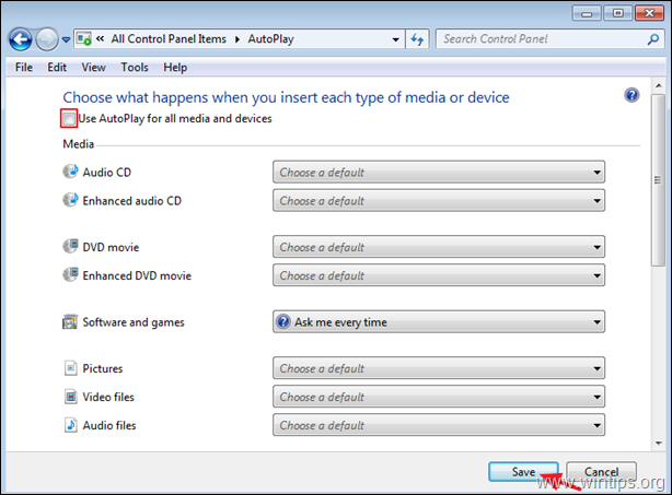 قم بإيقاف تشغيل التشغيل التلقائي لنظام التشغيل Windows 7