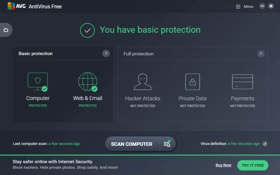 AVG Antivirus - Най-добрите безплатни инструменти за премахване на шпионски софтуер за Windows