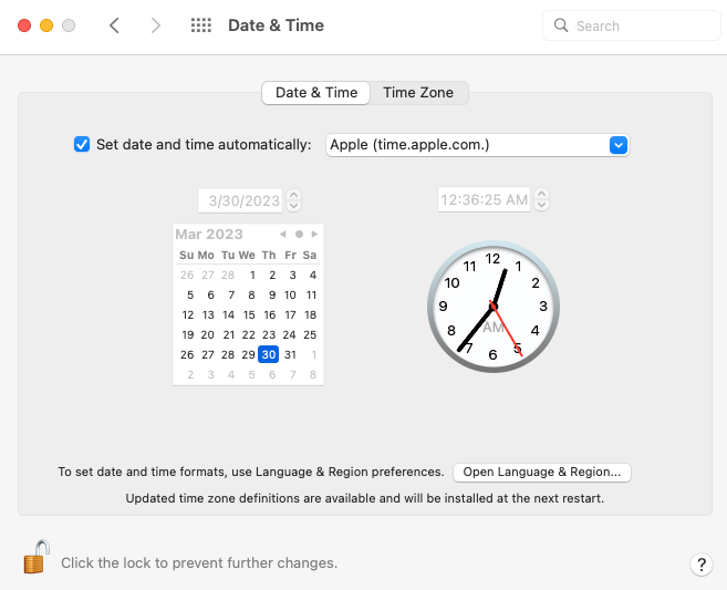 Установите автоматическую дату и время для Mac, чтобы исправить невозможность входа в FaceTime на Mac